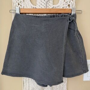 Zara Washed Grey Girls Wrap Skorts